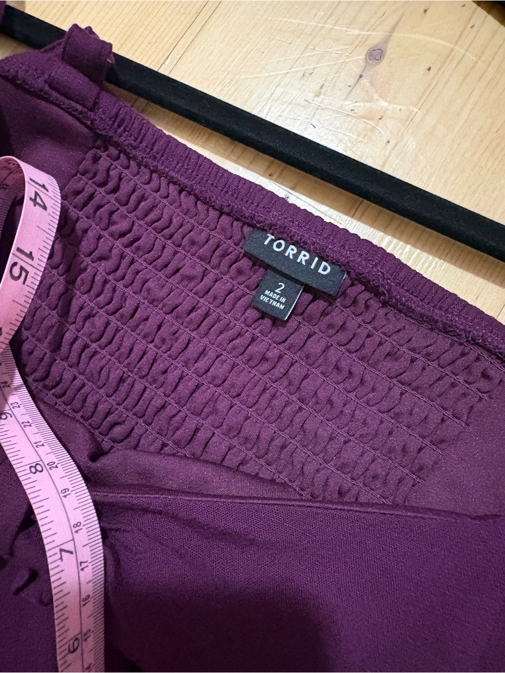 Torrid Plum Purple Smocked Back Tank Jumper - Picture 5 of 6
